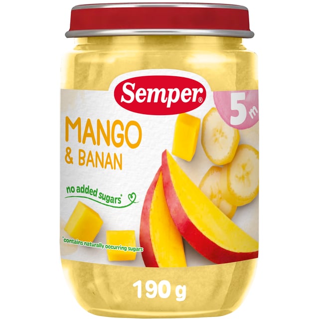 Semper Fruktpuré Mango och Banan från 5 månader 190 g | Baby, barn & förälder - Barnmat - Barnmat måltid | Apoteka