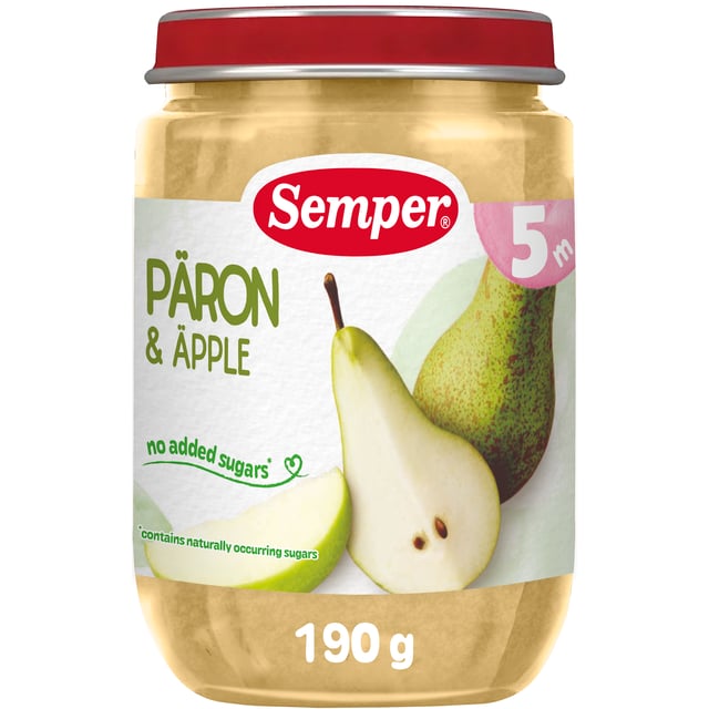 Semper Fruktpuré Päron & Äpple från 5 månader 190 g | Baby, barn & förälder - Barnmat - Barnmat måltid | Apoteka