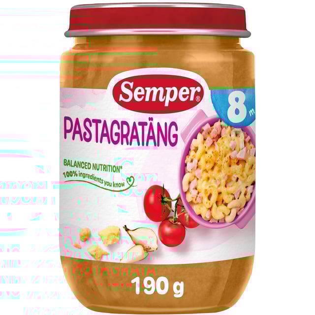 Semper Pastagratäng Skinka & Ost 190g | Mat & dryck - Barnmat - Barnmat måltid,Baby, barn & förälder - Barnmat - Barnmat måltid | Apoteka