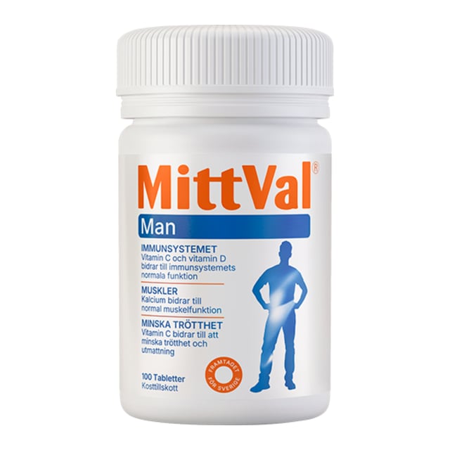 MittVal Man 100 tabletter | Vitaminer & kosttillskott - Vitaminer & mineraler - Multivitamin - Multivitamin för män,Vitaminer & kosttillskott - Vitaminer & mineraler - Multivitamin - Multivitaminkomplex | Apoteka