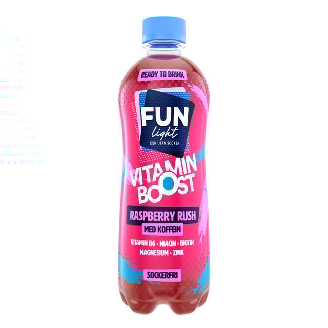 Fun Light Vitamin Boost Raspberry Rush 500 ml | Mat & dryck - Drycker - Energidryck | Apoteka