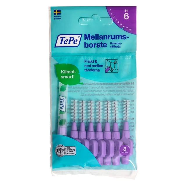 TePe Mellanrumsborste Original 1,1mm Lila 8-pack | Munvård - Mellanrumsrengöring - Mellanrumsborstar | Apoteka