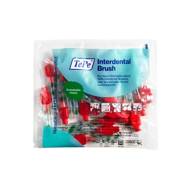 TePe Mellanrumsborste Röd 0,5 mm 20-pack | Munvård - Mellanrumsrengöring - Mellanrumsborstar | Apoteka