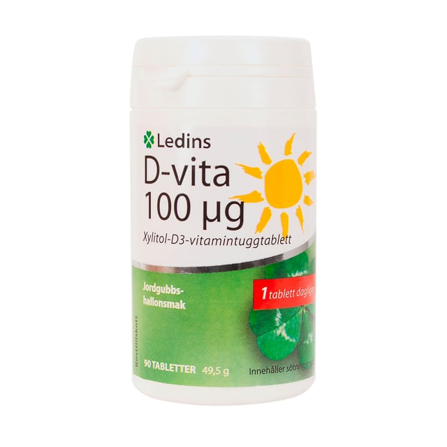 Ledins D-vitamin 100µg 90 tuggtabletter | Vitaminer & kosttillskott - Vitaminer & mineraler - D-vitamin | Apoteka
