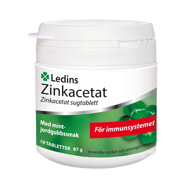 Ledins Zinkacetat 60 tabletter | Vitaminer & kosttillskott - Vitaminer & mineraler - Zink | Apoteka