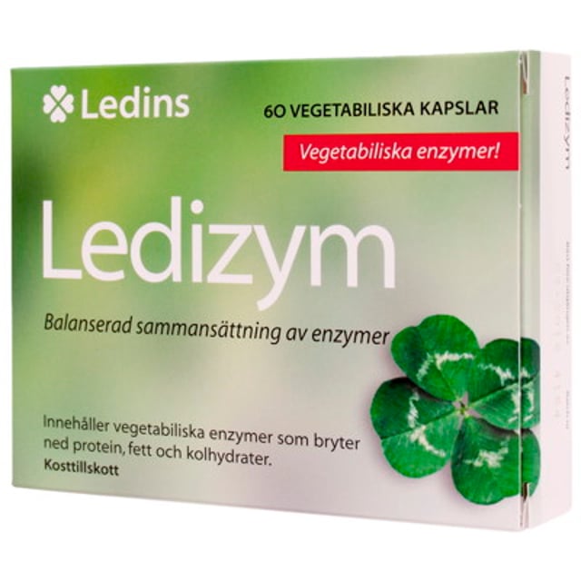 Ledins Ledizym 60 st | Vitaminer & kosttillskott - Kosttillskott för mage - Matsmältningsenzymer | Apoteka