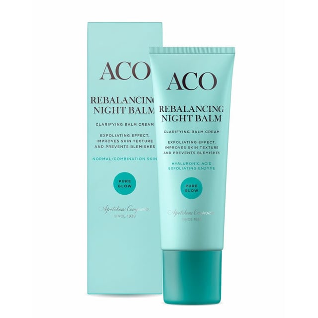 ACO Face Pure Glow Rebalancing Night Balm Nattkräm 50 ml | Hudvård - Ansiktsvård - Ansiktskräm - Nattkräm | Apoteka