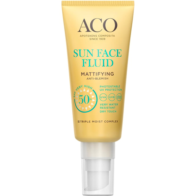 Aco Sun Face Mattifying Fluid SPF50+ Solskydd Ansikte 40 ml