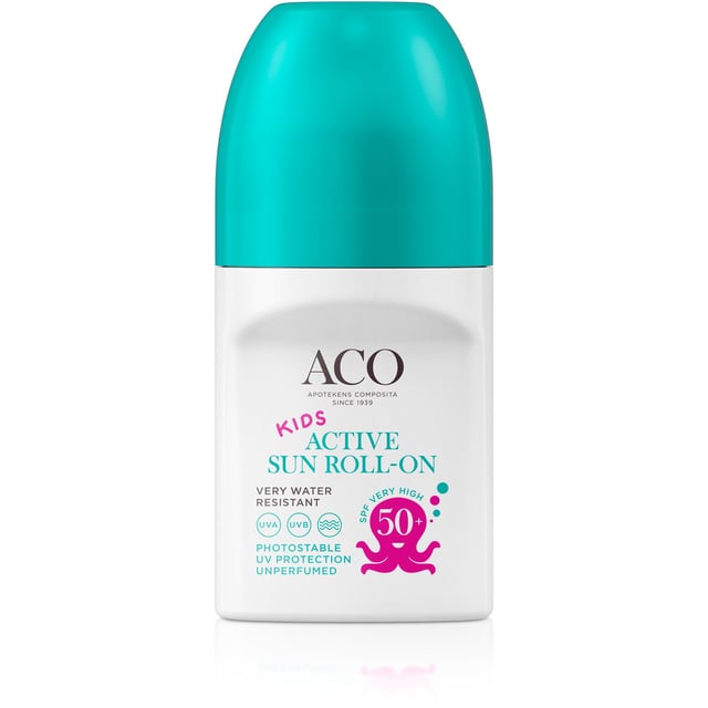 ACO Sun Kids Active Roll-on SPF 50+ 50 ml | Baby, barn & förälder - Solskydd för barn - Solkräm för barn,Hudvård - Solskydd - Solskydd för kroppen,Hudvård - Solskydd - Solskydd för ansikte | Apoteka