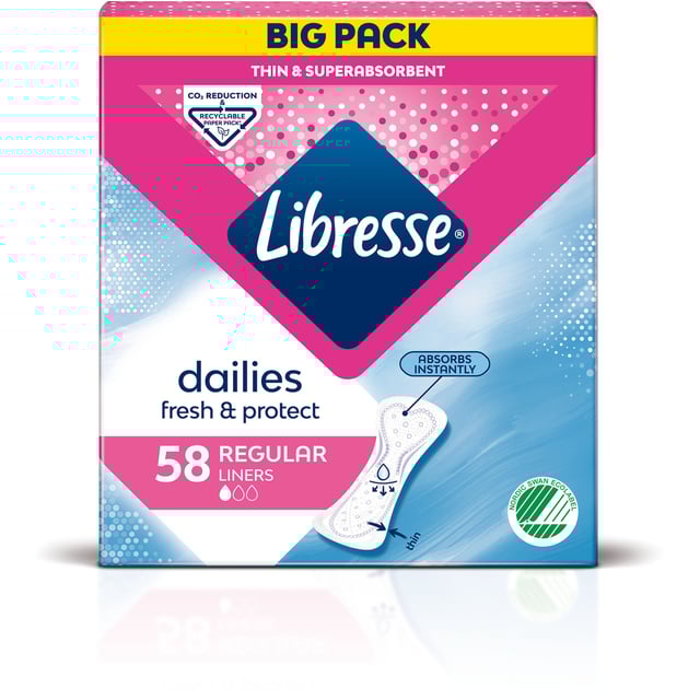 Libresse Dailies Fresh & Protect Regular Trosskydd 58 st | Intimvård - Mensskydd - Trosskydd | Apoteka