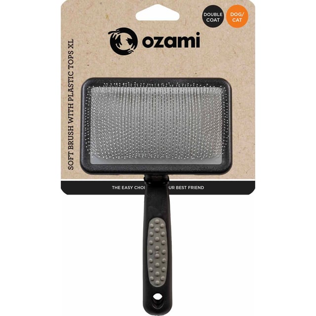 Ozami Soft Brush With Plastic Tops X-Large 18x11x3,8 cm | Djur - Pälsvård - Pälsborstar & kammar,Djur - Pälsvård - Pälsvård för katter,Djur - Pälsvård - Pälsvård för hundar | Apoteka