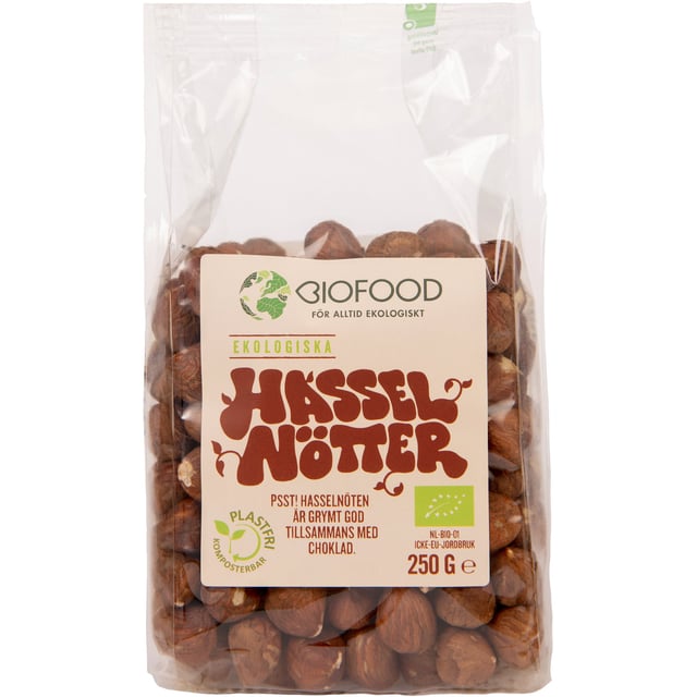 Biofood Hasselnötter 250g | Mat & dryck - Snacks & godis - Naturgodis,Mat & dryck - Skafferi - Torkad frukt, nötter & frön | Apoteka