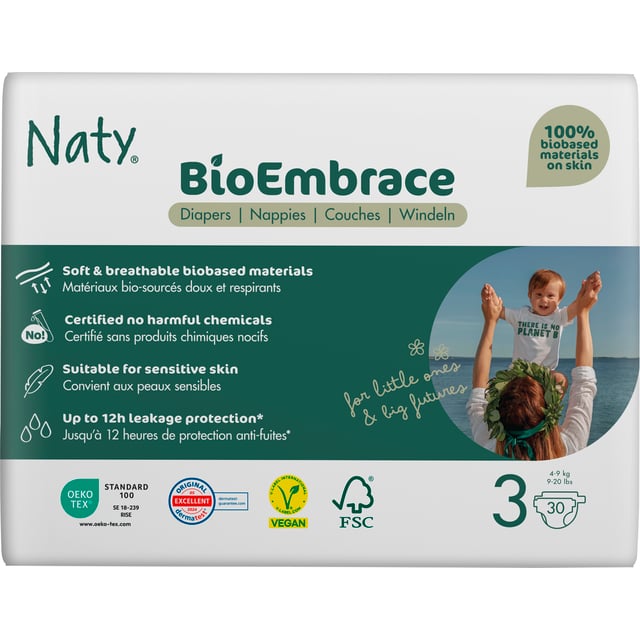Naty Blöjor BioEmbrace strlk 3, 30 st
