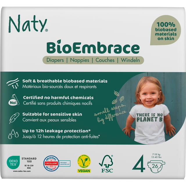 Naty Blöjor BioEmbrace strlk 4, 26 st | Baby, barn & förälder - Blöjor & våtservetter - Blöjor | Apoteka