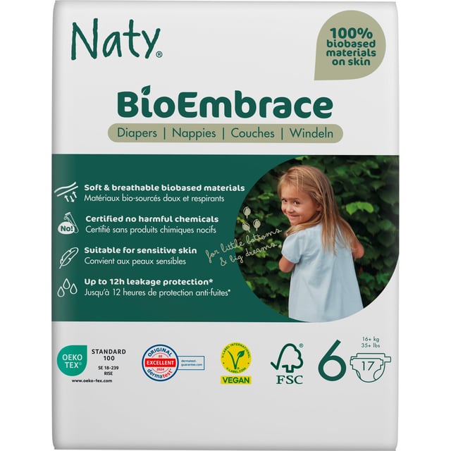 Naty Blöjor BioEmbrace strlk 6, 17 st