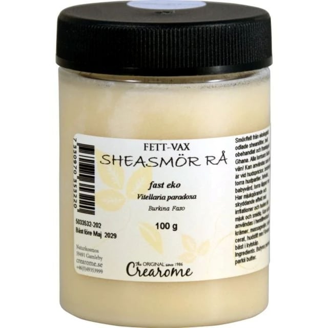 Crearome Sheasmör Rå Fast 100g | Hudvård - Kroppsvård - Bodybutter | Apoteka
