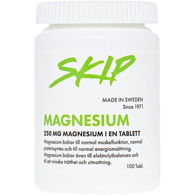Skip Magnesium 250 mg 100 tabletter | Vitaminer & kosttillskott - Vitaminer & mineraler - Magnesium | Apoteka