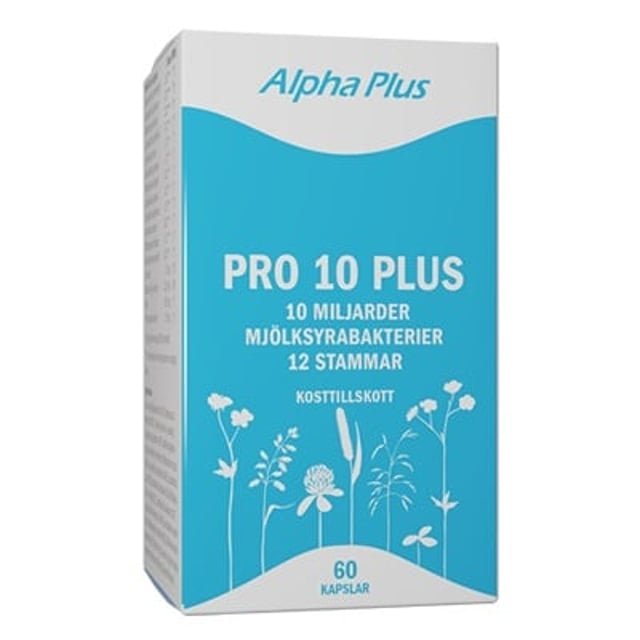 Alpha Plus Pro 10 Plus 60 kapslar | Vitaminer & kosttillskott - Kosttillskott för mage - Mjölksyrabakterier,Mage & tarm - Mjölksyratabletter | Apoteka