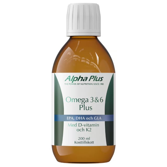 Alpha Plus Omega 3 & 6 Plus 200 ml | Vitaminer & kosttillskott - Omega-3 & fettsyror | Apoteka
