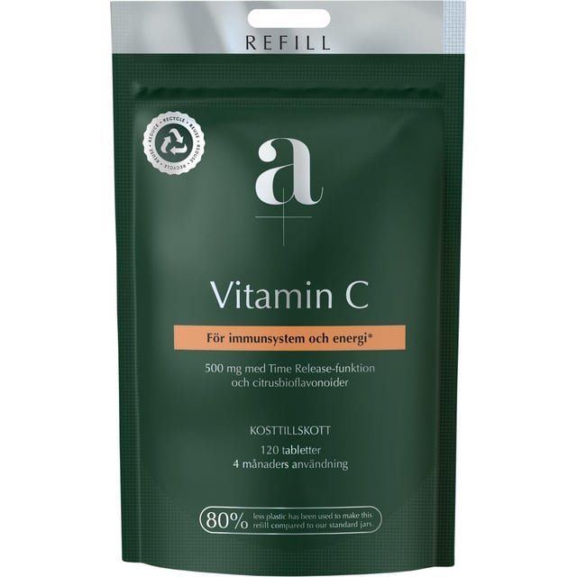 A+ Vitamin C Refill 120 tabletter | Vitaminer & kosttillskott - Vitaminer & mineraler - C-vitamin,Vitaminer & kosttillskott - Immunförsvar | Apoteka