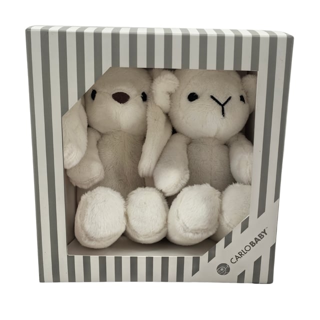 Carlo Baby Gift Set Med Vit Kanin & Lamm | Baby, barn & förälder - Leksaker - Gosedjur | Apoteka