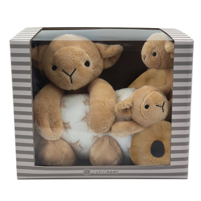 Carlo Baby Gift Set Med Brunt lamm, Snutte & Skallra | Baby, barn & förälder - Leksaker - Skallror,Baby, barn & förälder - Leksaker - Gosedjur,Baby, barn & förälder - Sömn för barn - Snuttefiltar,Baby, barn & förälder - Babyfiltar | Apoteka