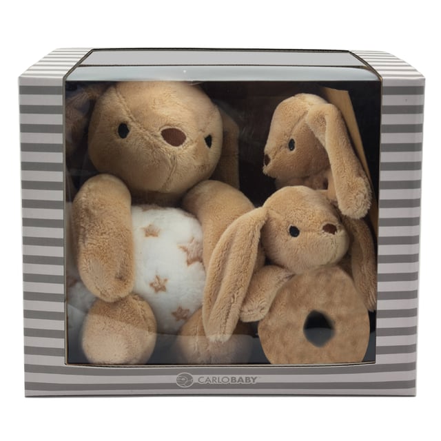 Carlo Baby Gift Set Med Brun Kanin, Snutte & Skallra | Baby, barn & förälder - Leksaker - Skallror,Baby, barn & förälder - Leksaker - Gosedjur,Baby, barn & förälder - Sömn för barn - Snuttefiltar | Apoteka