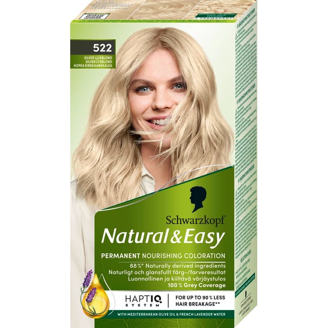 Schwarzkopf Natural & Easy Hårfärg 522 Silver Ljusblond