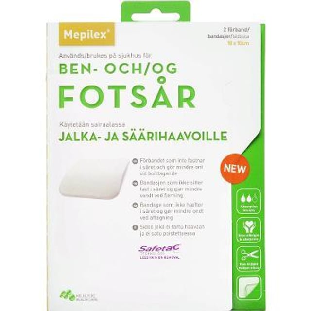 Mölnlycke Health Care Mepilex Ben & Fotsår 10 x 10 cm 2 st | Sår, bett & stick - Sår - Förband | Apoteka