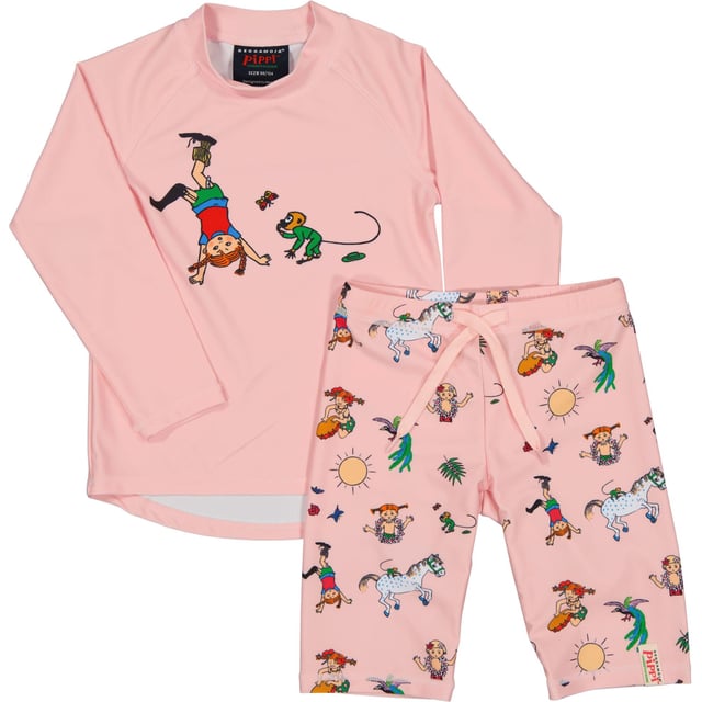 Geggamoja UV-Set Pippi Långstrump Rosa Stl 74/80 | Baby, barn & förälder - Solskydd för barn - UV-kläder för barn - UV-dräkt | Apoteka