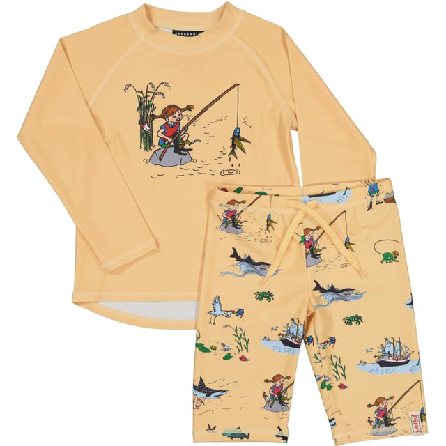 Geggamoja UV-Set Pippi Långstrump Gul Stl 98/104 | Baby, barn & förälder - Solskydd för barn - UV-kläder för barn - UV-dräkt | Apoteka