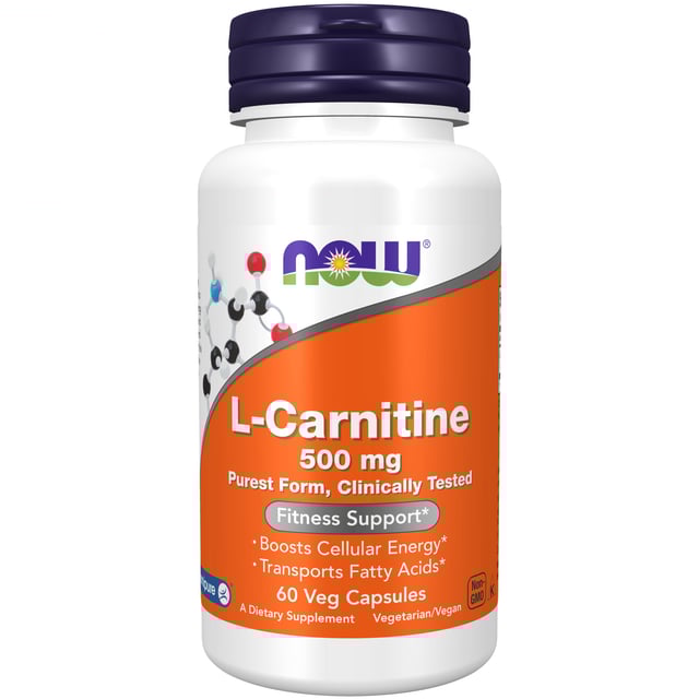 NOW L-Carnitine 500mg 60 kapslar | Vitaminer & kosttillskott - Aminosyror | Apoteka