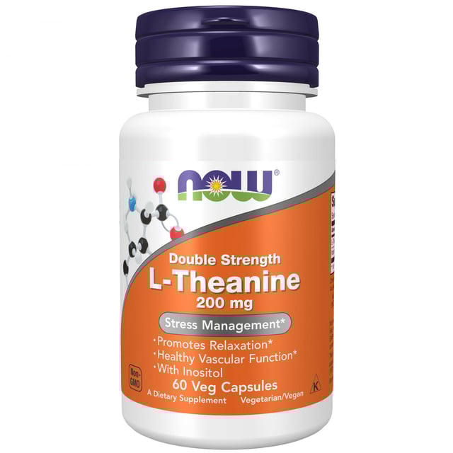 NOW Theanine 200mg 60 kapslar | Vitaminer & kosttillskott - Aminosyror | Apoteka