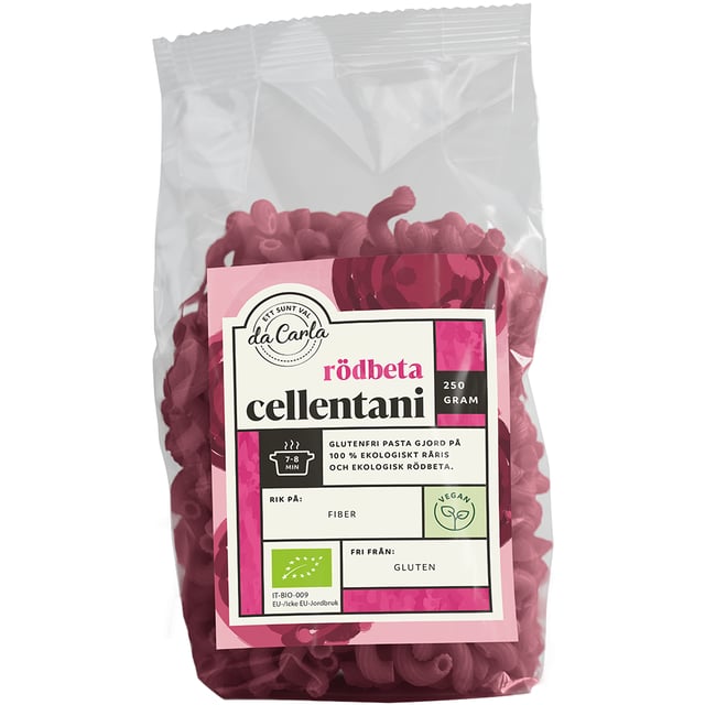 Da Carla Rödbeta Cellentani 250 g | Mat & dryck - Skafferi - Pasta, ris & nudlar,Mat & dryck - Glutenfritt | Apoteka