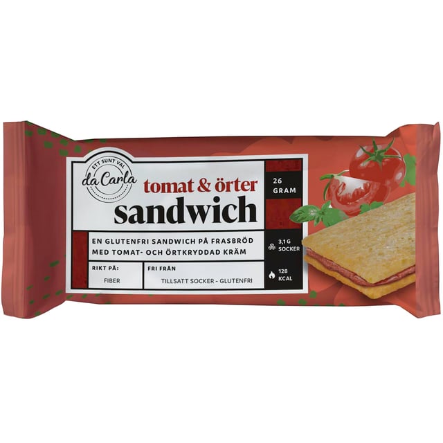 da Carla Glutenfri Sandwich Tomat & Kryddor 24 g | Mat & dryck - Skafferi - Bröd,Mat & dryck - Glutenfritt | Apoteka