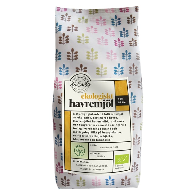 da Carla Ekologiskt Glutenfritt Havremjöl 400 g | Mat & dryck - Skafferi - Mjöl, gryn & bakmixer,Mat & dryck - Glutenfritt | Apoteka