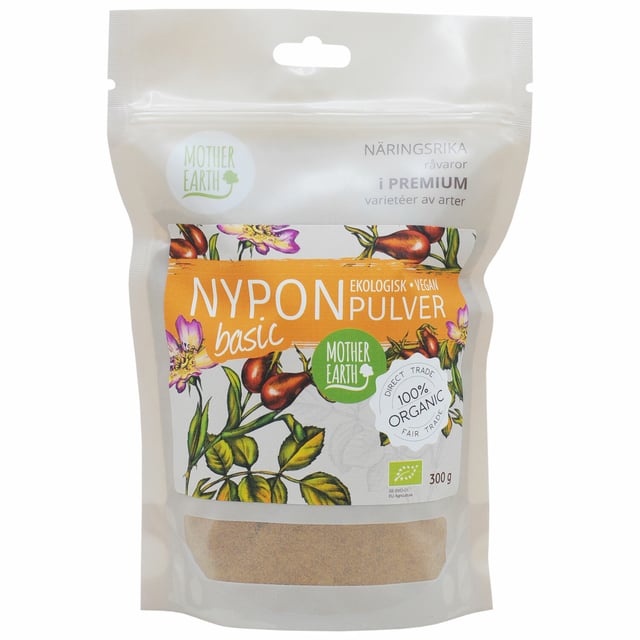 Mother Earth Ekologiskt Nyponpulver RAW 300g | Mat & dryck - Superfood - Smoothiepulver,Mat & dryck - Skafferi - Torkad frukt, nötter & frön | Apoteka
