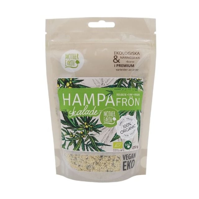 Mother Earth Hampafrö Skalade Premium RAW & EKO 250g | Mat & dryck - Skafferi - Torkad frukt, nötter & frön | Apoteka