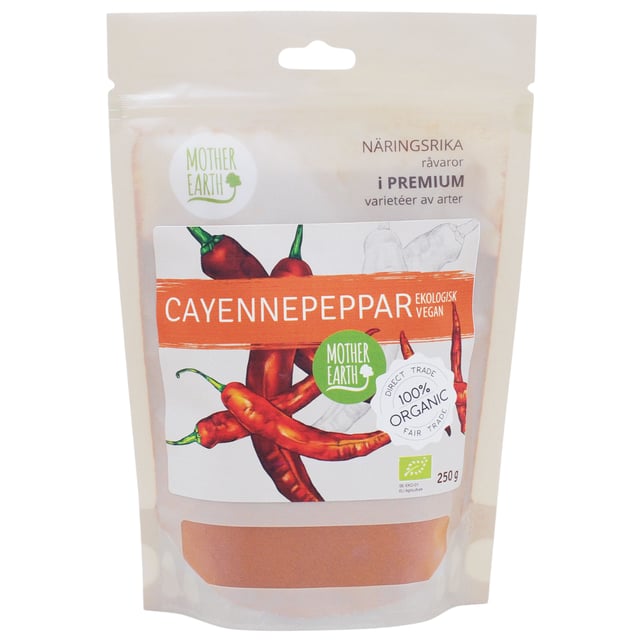 Mother Earth Cayennepeppar Mald EKO 250g | Mat & dryck - Skafferi - Kryddor & smaksättning - Kryddor | Apoteka