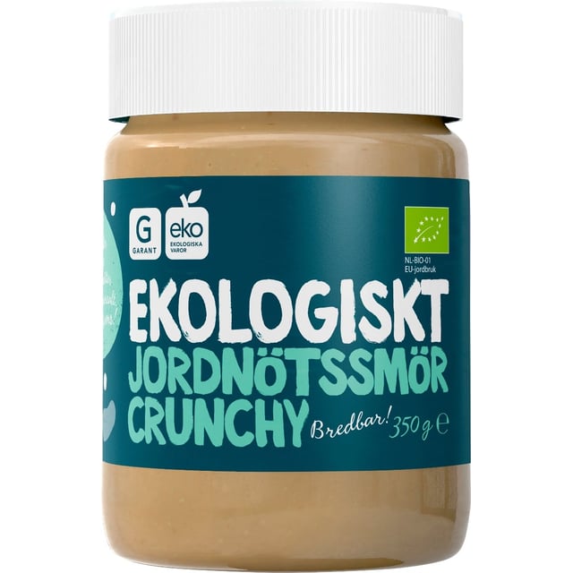 Garant Ekologiskt Jordnötssmör Crunchy 350g | Mat & dryck - Olja, fett & smör - Nötsmör | Apoteka