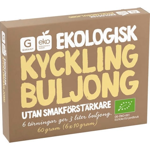 Garant Eko Kyckling buljong 60 g | Mat & dryck - Skafferi - Kryddor & smaksättning - Buljong | Apoteka