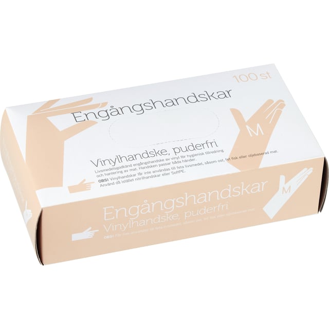 Fixa Engångshandskar Vinyl Puderfria Medium 100 st | Hjälpmedel & säkerhet - Hygienartiklar - Engångshandskar | Apoteka