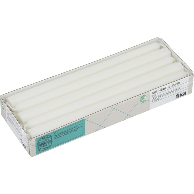 Fixa Antikljus Stearin Vita 10 st | Hushåll - Doftljus & rumsdofter,Hushåll - Hushållstillbehör | Apoteka