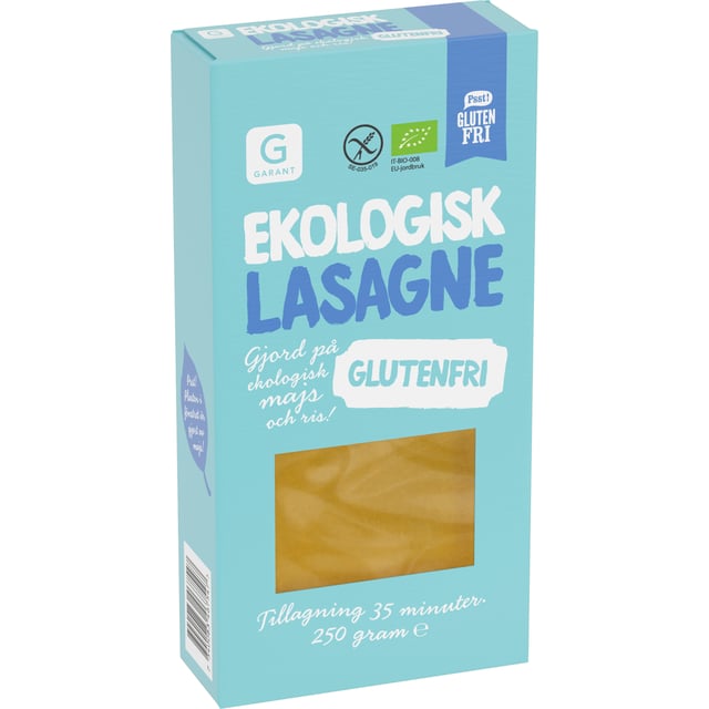 Garant Eko Glutenfri Lasagne Eko 250 g | Mat & dryck - Skafferi - Pasta, ris & nudlar,Mat & dryck - Glutenfritt | Apoteka