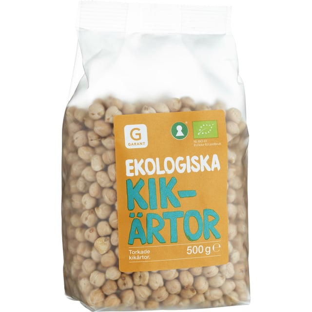 Garant Ekologiska Torkade Kikärtor 500g | Mat & dryck - Skafferi - Bönor & linser | Apoteka