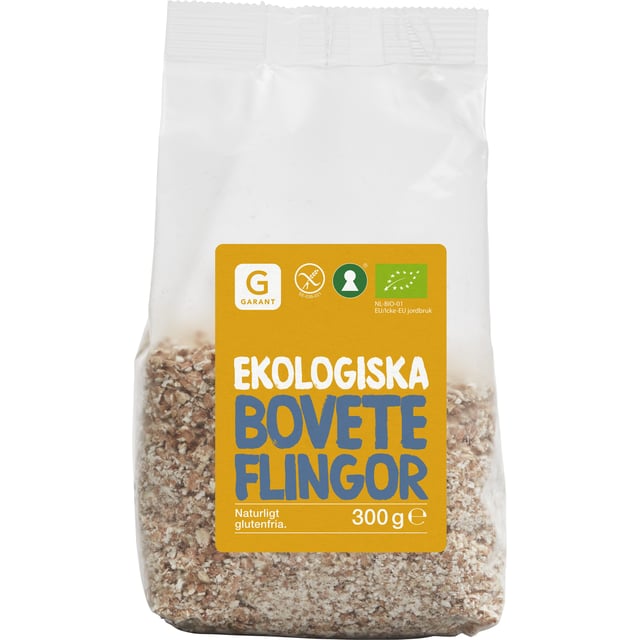 Garant Ekologiska Boveteflingor 300 g | Mat & dryck - Skafferi - Mjöl, gryn & bakmixer,Mat & dryck - Glutenfritt | Apoteka