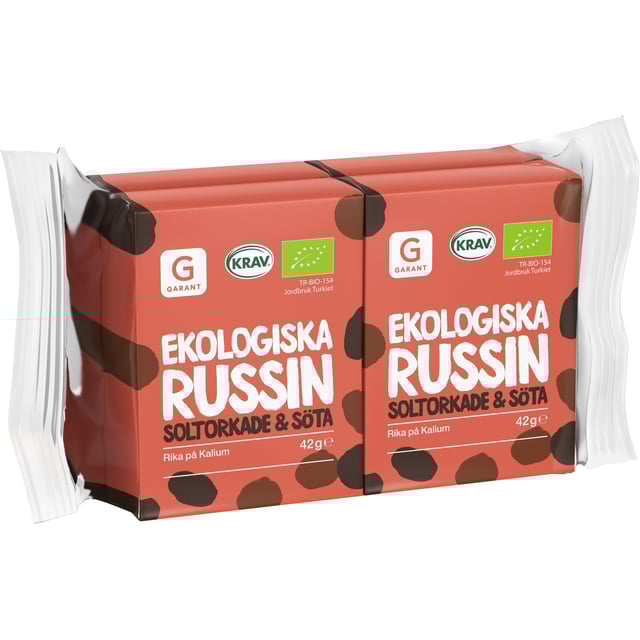 Garant Ekologiska Russin 4 x 42 g | Mat & dryck - Snacks & godis - Naturgodis,Mat & dryck - Skafferi - Torkad frukt, nötter & frön | Apoteka