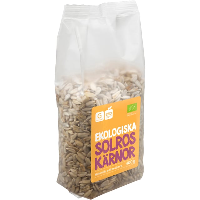 Garant Ekologiska Solroskärnor 400g | Mat & dryck - Skafferi - Torkad frukt, nötter & frön,Mat & dryck - Snacks & godis - Naturgodis | Apoteka