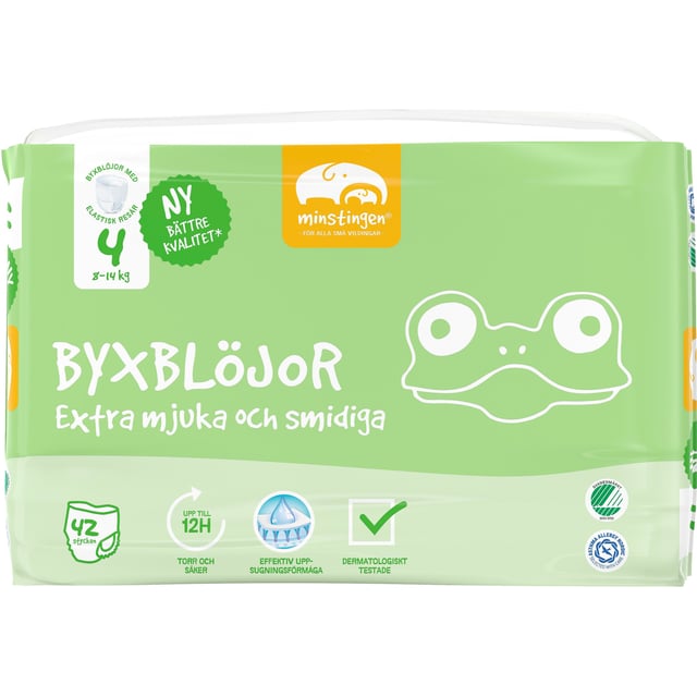 Minstingen Byxblöjor nr 4 (8-14 kg) 42 st | Baby, barn & förälder - Blöjor & våtservetter - Blöjor | Apoteka