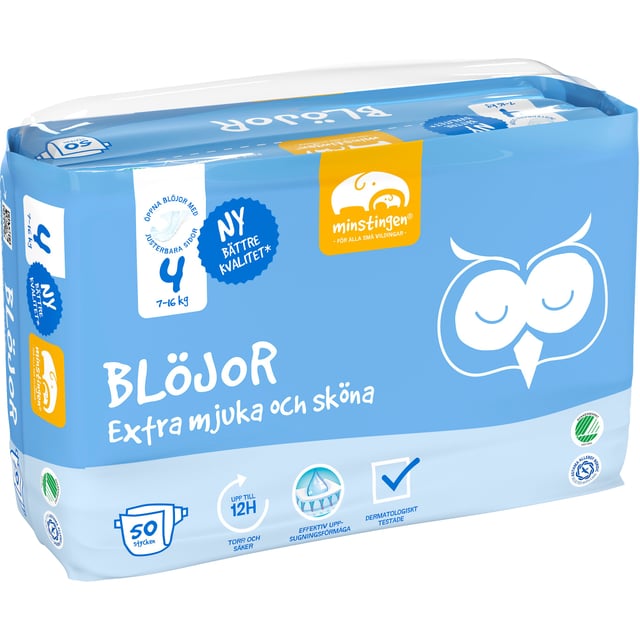 Minstingen Blöjor nr 4 (7-16 kg) 50 st | Baby, barn & förälder - Blöjor & våtservetter - Blöjor | Apoteka